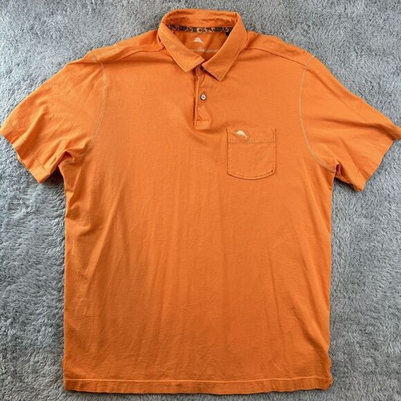 Tommy Bahama Other - Tommy Bahama Mens Medium Short Sleeve Lightweight Pima Cotton Orange Polo Shirt